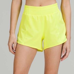 COPY - Lululemon Hotty Hot Lined Short 4" Electric Lemon
